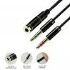 Cable Adaptador Splitter Audio Microfono A Jack 3.5 Mm Hembra - YP17