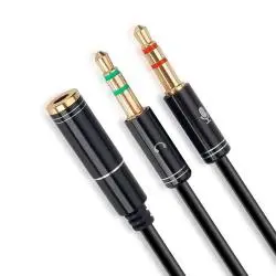 Cable Adaptador Splitter Audio Microfono A Jack 3.5 Mm Hembra - YP17