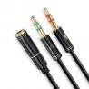 Cable Adaptador Splitter Audio Microfono A Jack 3.5 Mm Hembra - YP17