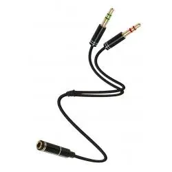 Cable Adaptador Splitter Audio Microfono A Jack 3.5 Mm Hembra - YP17
