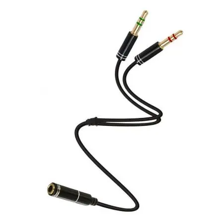 Cable Adaptador Splitter Audio Microfono A Jack 3.5 Mm Hembra - YP17