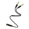 Cable Adaptador Splitter Audio Microfono A Jack 3.5 Mm Hembra - YP17
