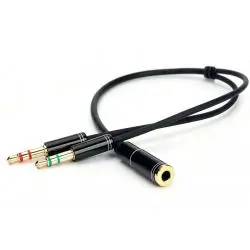 Cable Adaptador Splitter Audio Microfono A Jack 3.5 Mm Hembra - YP17