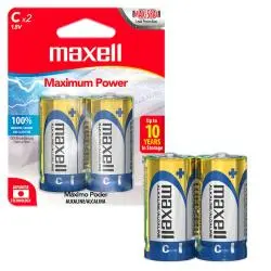 Pilas y Baterias,2x Pack Pilas Tipo C Alcalina Maxell LR14 Estufa Linterna
