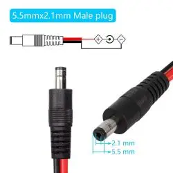 Cables de Poder,Cable Conector Poder 5.5mm Armar Camara CCTV Tira Led Jack