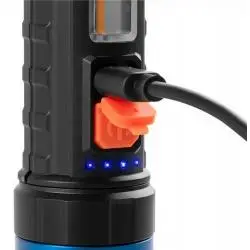 Linternas y Luz Emergencia,Linterna Tactica Luz Led Zoom Recargable Usb Gancho Portatil - 118B