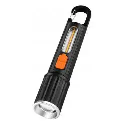Linternas y Luz Emergencia,Linterna Tactica Luz Led Zoom Recargable Usb Gancho Portatil - 118B