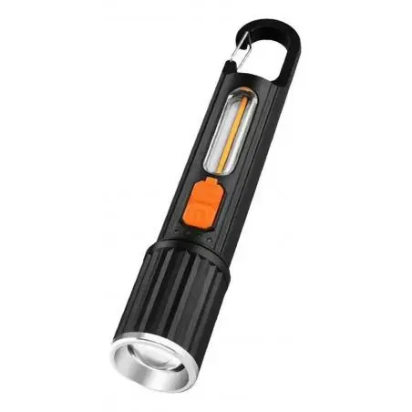 Linternas y Luz Emergencia,Linterna Tactica Luz Led Zoom Recargable Usb Gancho Portatil - 118B