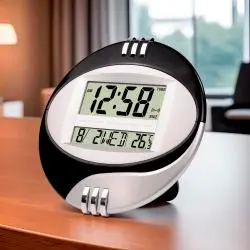 Relojes,Reloj Digital De Pared Y Escritorio Pilas Fecha Temperatura - 3885N