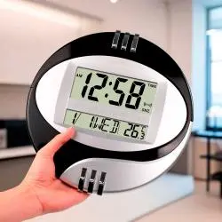 Relojes,Reloj Digital De Pared Y Escritorio Pilas Fecha Temperatura - 3885N