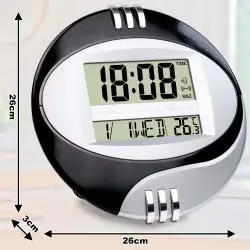 Relojes,Reloj Digital De Pared Y Escritorio Pilas Fecha Temperatura - 3885N