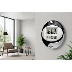 Relojes,Reloj Digital De Pared Y Escritorio Pilas Fecha Temperatura - 3885N