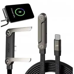 Cables de Datos y Carga,Cable Usb Tipo C Macho Macho Soporte Plegable Carga Cargador - DC422