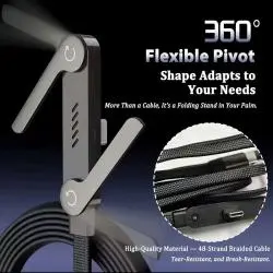 Cables de Datos y Carga,Cable Usb Tipo C Macho Macho Soporte Plegable Carga Cargador - DC422
