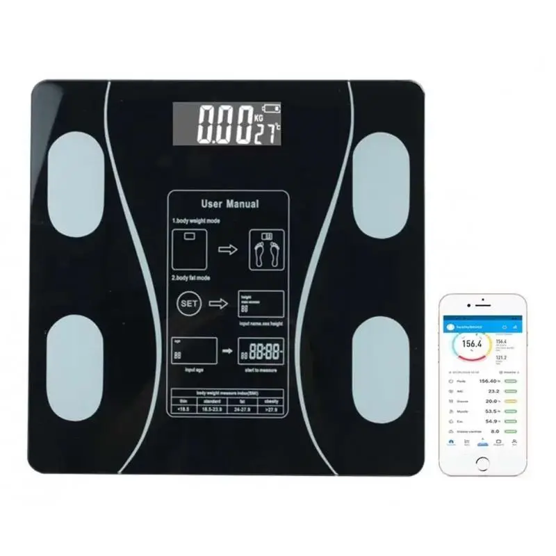 Balanza Digital,Pesa Digital Pantalla Led Balanza Inteligente Bluetooth Baño