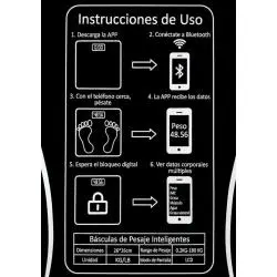 Balanza Digital,Pesa Digital Pantalla Led Balanza Inteligente Bluetooth Baño