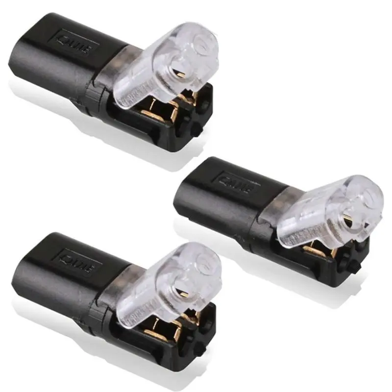 Otros,3X Conector Electrico Adaptador Empalme Cables Corriente 2 Tomas