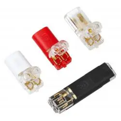 Otros,3X Conector Electrico Adaptador Empalme Cables Corriente 2 Tomas