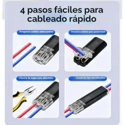 Otros,3X Conector Electrico Adaptador Empalme Cables Corriente 2 Tomas