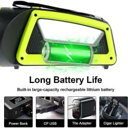 Linternas y Luz Emergencia,Linterna Recargable Luz led Portatil Camping Emergencia - T856C