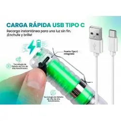 Linternas y Luz Emergencia,Linterna Recargable Usb Luz Led Uv Magnetica Portatil Gancho
