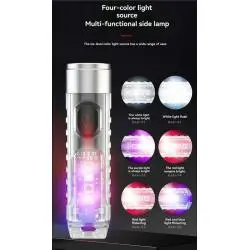 Linternas y Luz Emergencia,Linterna Recargable Usb Luz Led Uv Magnetica Portatil Gancho