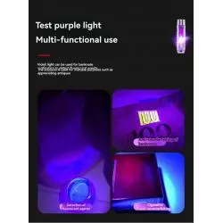 Linternas y Luz Emergencia,Linterna Recargable Usb Luz Led Uv Magnetica Portatil Gancho