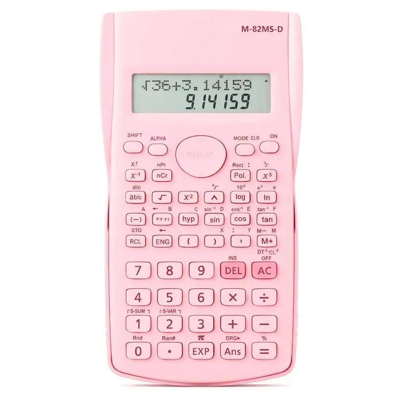 Calculadoras,Calculadora Cientifica Rosada Pantalla LCD Colegio Oficina KK82MS-D