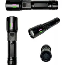 Linternas y Luz Emergencia,Linterna Recargable Luz Led Portatil Zoom Pantalla Led Campig - 13402