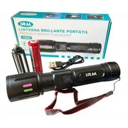 Linternas y Luz Emergencia,Linterna Recargable Luz Led Portatil Zoom Pantalla Led Campig - 13402