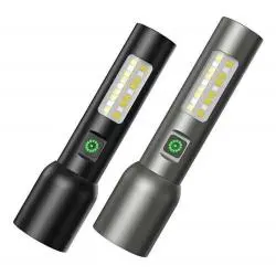 Linternas y Luz Emergencia,Linterna Recargable Usb Led Zoom Portatil Caping Emergencia - 13854