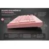 Kit Teclado + Mouse Gamer,Kit Teclado Mouse Mousepad Rosado Rosa Alambrico Usb Luz Rgb - KS600