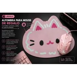 Kit Teclado + Mouse Gamer,Kit Teclado Mouse Mousepad Rosado Rosa Alambrico Usb Luz Rgb - KS600