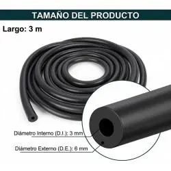 Otros,Manguera Gruesa Tubo Flexible Pvc 3mm 1 Metro Negra
