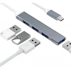 Hub USB,Hub Usb Adaptador Conector Tipo C Zapatilla Pc Notebook. Hub Slim