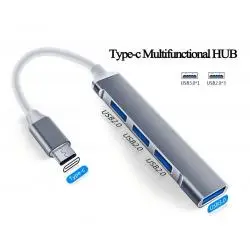 Hub USB,Hub Usb Adaptador Conector Tipo C Zapatilla Pc Notebook. Hub Slim
