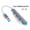 Hub USB,Hub Usb Adaptador Conector Tipo C Zapatilla Pc Notebook. Hub Slim