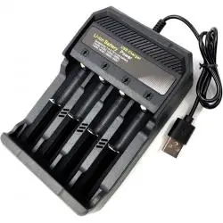 Cargadores de Pilas (Con y sin Pilas),Cargador 4 Pilas Bateria Recargable 18650 26650 14500 USB - MS5D84A