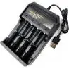 Cargadores de Pilas (Con y sin Pilas),Cargador 4 Pilas Bateria Recargable 18650 26650 14500 USB - MS5D84A