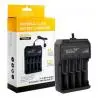 Cargadores de Pilas (Con y sin Pilas),Cargador 4 Pilas Bateria Recargable 18650 26650 14500 USB - MS5D84A