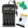 Cargadores de Pilas (Con y sin Pilas),Cargador 4 Pilas Bateria Recargable 18650 26650 14500 USB - MS5D84A