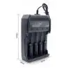 Cargadores de Pilas (Con y sin Pilas),Cargador 4 Pilas Bateria Recargable 18650 26650 14500 USB - MS5D84A