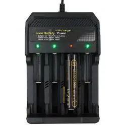 Cargadores de Pilas (Con y sin Pilas),Cargador 4 Pilas Bateria Recargable 18650 26650 14500 USB - MS5D84A