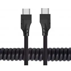 Cables de Datos y Carga,Cable USB Tipo C Espiral Resorte Carga Datos Celular Tablet