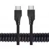 Cables de Datos y Carga,Cable USB Tipo C Espiral Resorte Carga Datos Celular Tablet