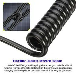 Cables de Datos y Carga,Cable USB Tipo C Espiral Resorte Carga Datos Celular Tablet
