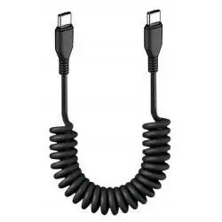 Cables de Datos y Carga,Cable USB Tipo C Espiral Resorte Carga Datos Celular Tablet