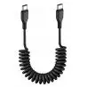Cables de Datos y Carga,Cable USB Tipo C Espiral Resorte Carga Datos Celular Tablet