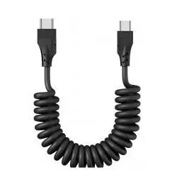 Cables de Datos y Carga,Cable USB Tipo C Espiral Resorte Carga Datos Celular Tablet