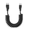 Cables de Datos y Carga,Cable USB Tipo C Espiral Resorte Carga Datos Celular Tablet